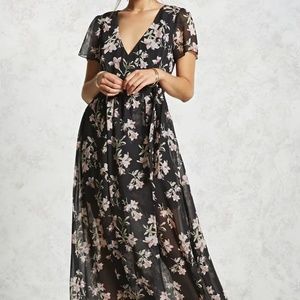 Forever 21 Floral Wrap Maxi Dress NWT